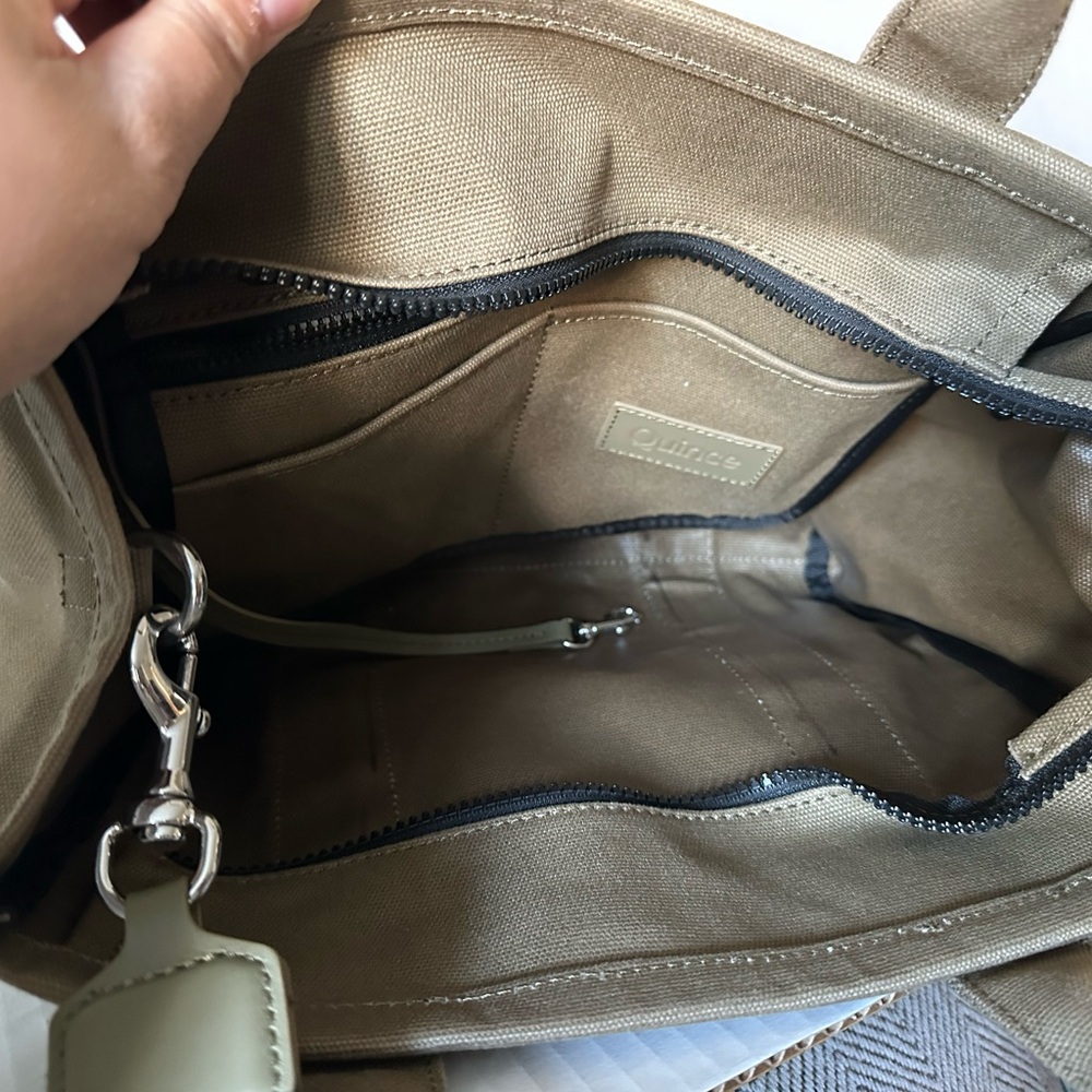Quince Tan Canvas Tote with Black Strap - Picture 7 of 8